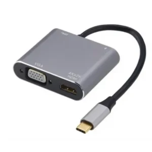 ADAPTADOR NOGA 4 EN 1 DE USB C A VGA + HDMI + USB + TIPO C
