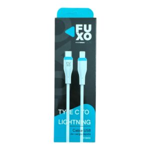 CABLE FUXO FX-BA02 DE LIGHTNING A TIPO C 65W CARGA RAPIDA 1MT