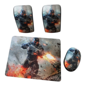 KIT MOUSE + PAD + PARLANTE KOLKE KMPP-100 DISEÑO COMBATE